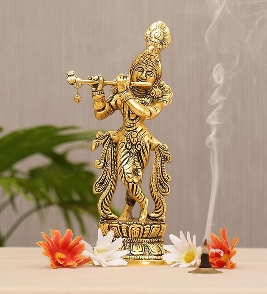 Lord Krishna Metal Statue