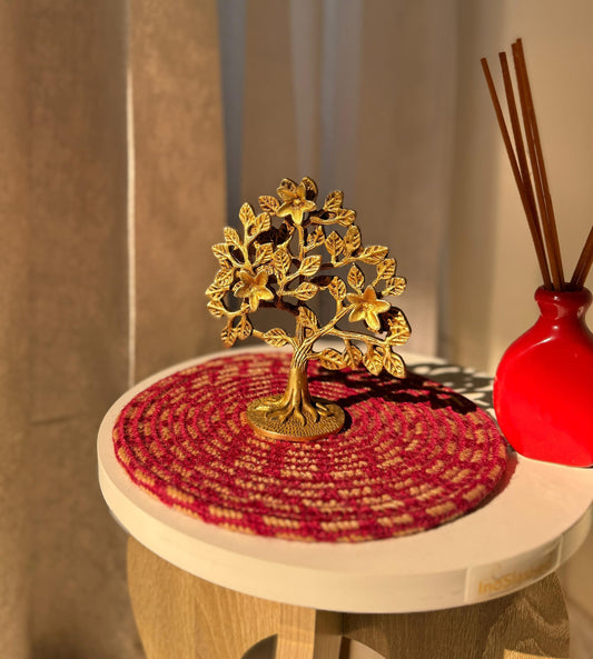 Brass Finish Kalpavriksha Tree for Home Decoration (11* 8 * 10)