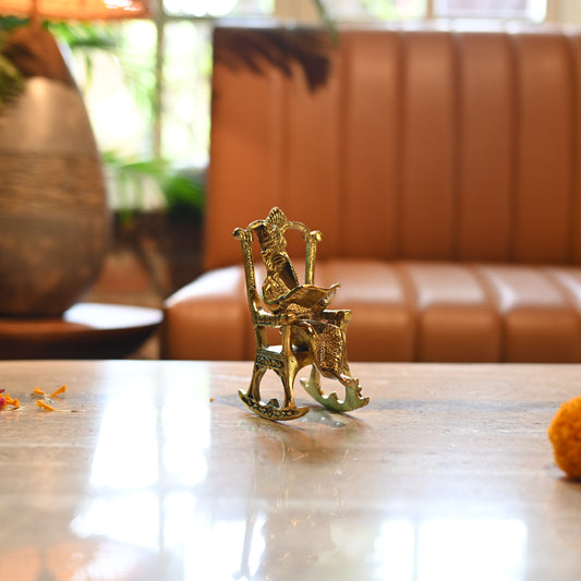 Golden Chair Ganesh Idol for Worship & Decor (20.32* 25.4 * 38.1)