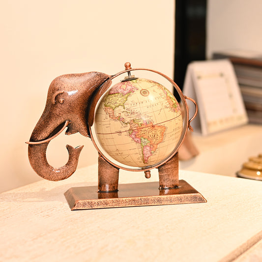 Brown Elephant Globe Small Decorative Piece (25.4* 12.7 * 20.32)