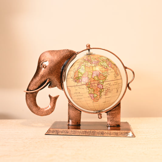 Brown Elephant Globe Small Decorative Piece (25.4* 12.7 * 20.32)