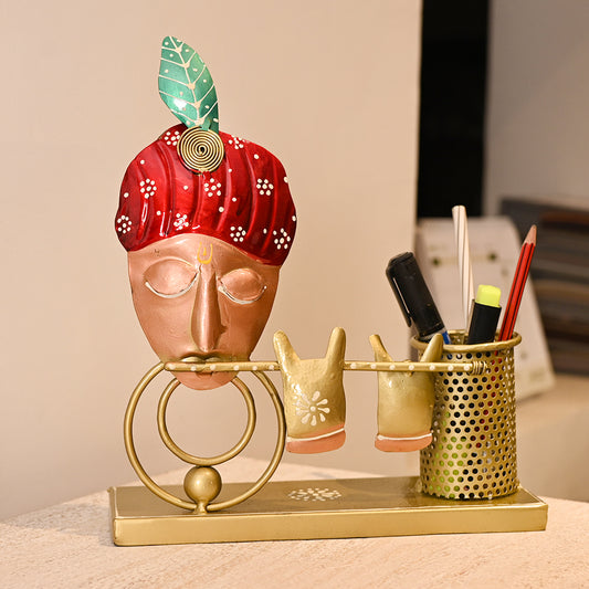 Multicolor Krishna Pen Stand for Work Desk (16.51* 6.35 * 24.13)