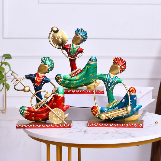 Golden Nagpuri Musician Showpiece for Decoration (18* 8 * 20)