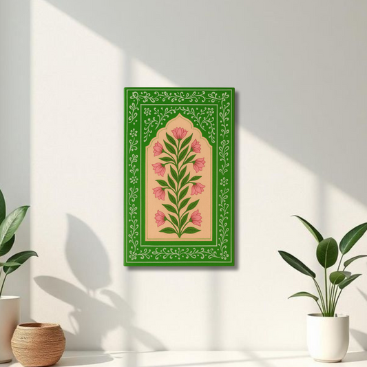 Green Handpainted Wooden Wall Frame
