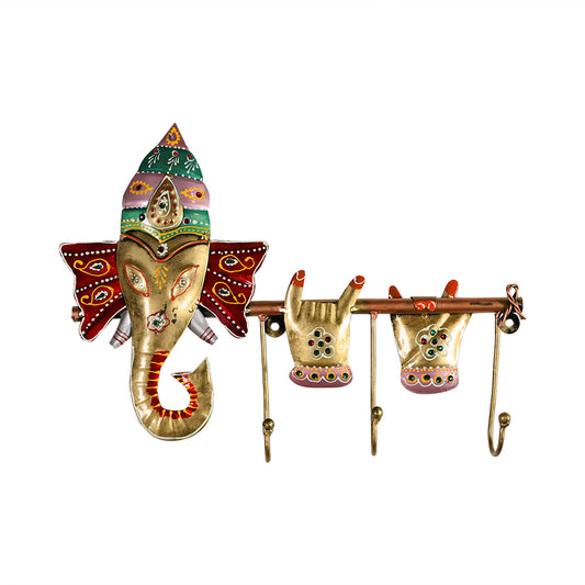 Multicolor Ganesh Key Holder for Home Walls (38.1* 7.62 * 25.4)