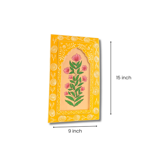 Yellow Handpainted Wooden Wall Frame